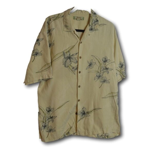 TOMMY BAHAMA Mens Button Up Short Sleeve Silk Hawaiian Shirt Size: M - Picture 1 of 2
